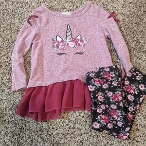 2 piece unicorn set; toddler girls